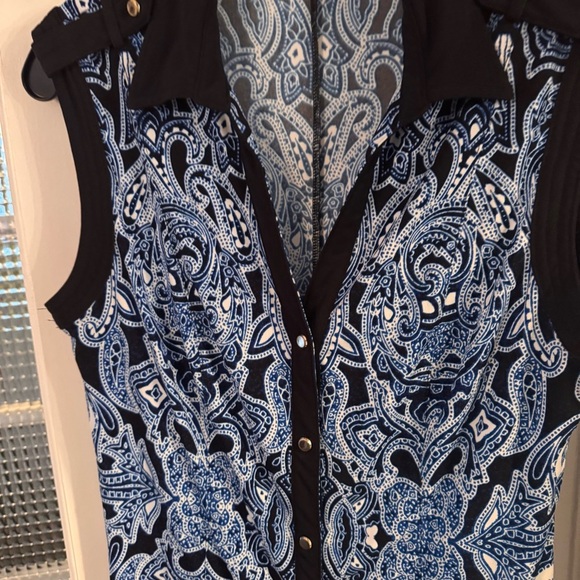 Cache Women’s Sleeveless Button Down collared Top Size L - Picture 1 of 9